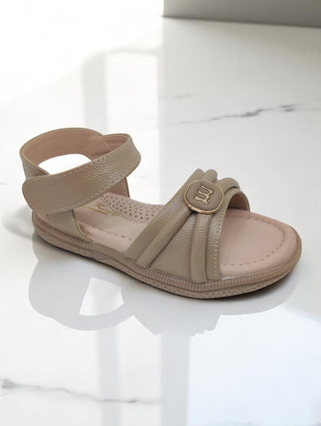 Sandal with Applique Detail - Brown