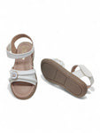 Sandal with Applique Detail - White