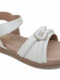 Sandal with Applique Detail - White