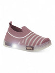 Slip On Casual Shoes With LED Light - Mauve