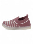 Slip On Casual Shoes With LED Light - Mauve