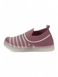 Slip On Casual Shoes With LED Light - Mauve
