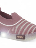 Slip On Casual Shoes With LED Light - Mauve