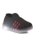 Casual Slip On Shoes With Led Light - Black