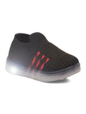 Casual Slip On Shoes With Led Light - Black