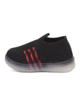 Casual Slip On Shoes With Led Light - Black