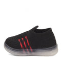 Casual Slip On Shoes With Led Light - Black