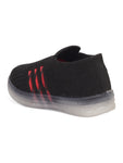 Casual Slip On Shoes With Led Light - Black