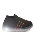 Casual Slip On Shoes With Led Light - Black