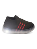 Casual Slip On Shoes With Led Light - Black