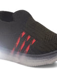 Casual Slip On Shoes With Led Light - Black