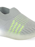 Casual Slip On Shoes With Led Light - Grey