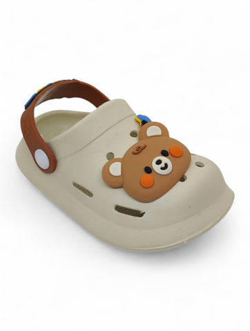 Cartoon Applique Anti-Slip Clogs - Cream