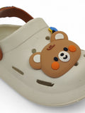 Cartoon Applique Anti-Slip Clogs - Cream