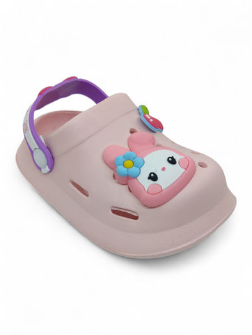 Cartoon Applique Anti-Slip Clogs - Pink