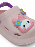 Cartoon Applique Anti-Slip Clogs - Pink