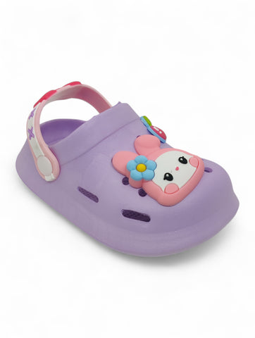 Cartoon Applique Anti-Slip Clogs - Purple
