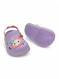 Cartoon Applique Anti-Slip Clogs - Purple