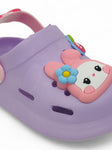 Cartoon Applique Anti-Slip Clogs - Purple