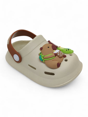 Cartoon Applique Anti-Slip Clogs - Beige