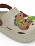 Cartoon Applique Anti-Slip Clogs - Beige