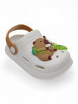 Cartoon Applique Anti-Slip Clogs - Cream