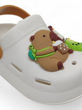 Cartoon Applique Anti-Slip Clogs - Cream