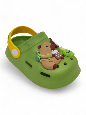 Cartoon Applique Anti-Slip Clogs - Green