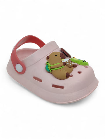 Cartoon Applique Anti-Slip Clogs - Pink