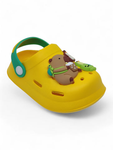 Cartoon Applique Anti-Slip Clogs - Yellow