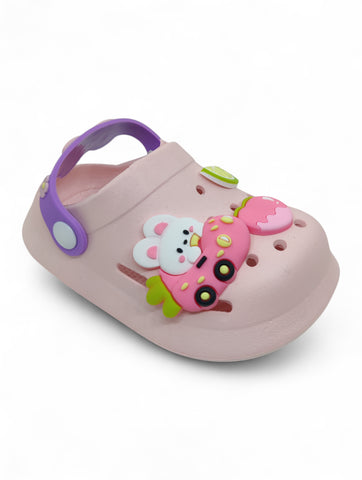Cartoon Applique Anti-Slip Clogs - Pink