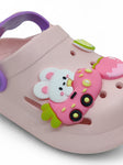 Cartoon Applique Anti-Slip Clogs - Pink
