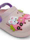 Cartoon Applique Anti-Slip Clogs - Pink