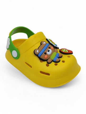 Cartoon Applique Anti-Slip Clogs - Yellow