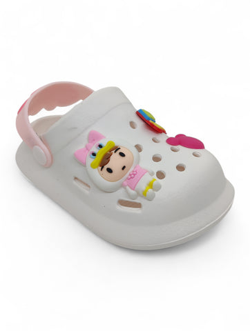 Cartoon Applique Anti-Slip Clogs - Cream
