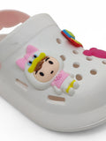 Cartoon Applique Anti-Slip Clogs - Cream