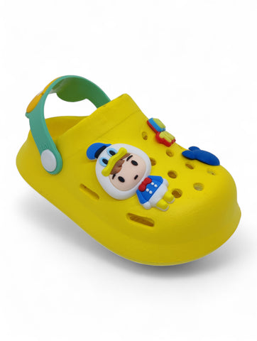 Cartoon Applique Anti-Slip Clogs - Yellow