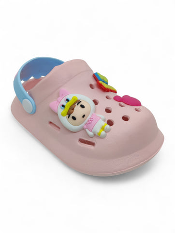 Cartoon Applique Anti-Slip Clogs - Pink