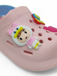 Cartoon Applique Anti-Slip Clogs - Pink