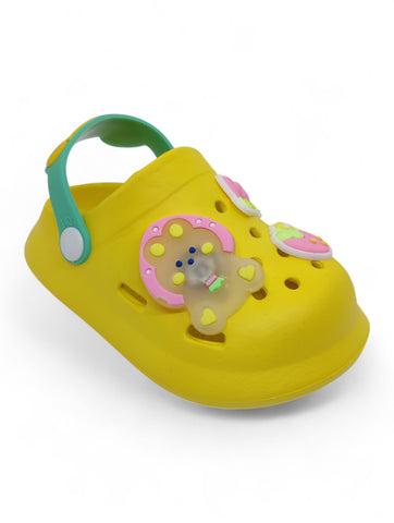 Cartoon Applique Anti-Slip Clogs - Yellow