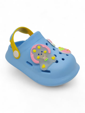 Cartoon Applique Anti-Slip Clogs - Blue