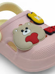 Cartoon Applique Anti-Slip Clogs - Pink