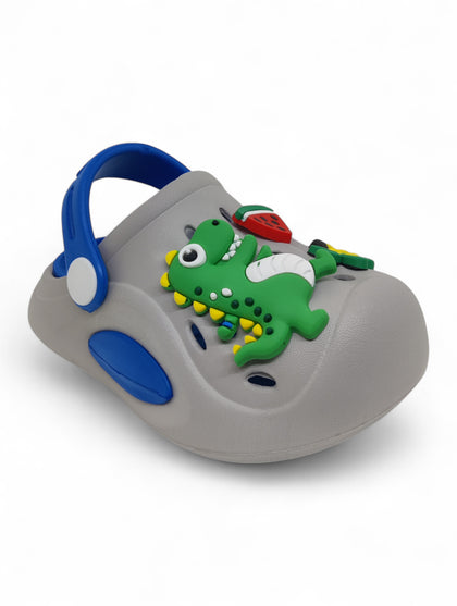 Cartoon Applique Anti-Slip Clogs - Grey