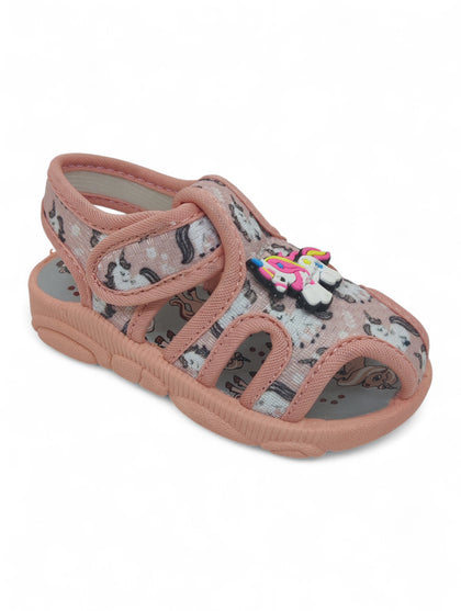 Musical Chu Chu Sandals With Velcro Closing - Peach