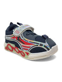Casual Led Shoes With Velrco - Navy Blue