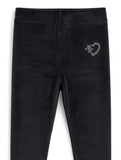 Solid Velvet Leggings - Black