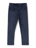Solid Velvet Leggings - Navy Blue
