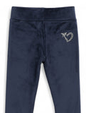 Solid Velvet Leggings - Navy Blue