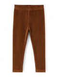 Solid Velvet Leggings - Brown
