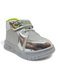 Casual Shoes With Velcro Closing - Silver